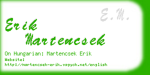 erik martencsek business card